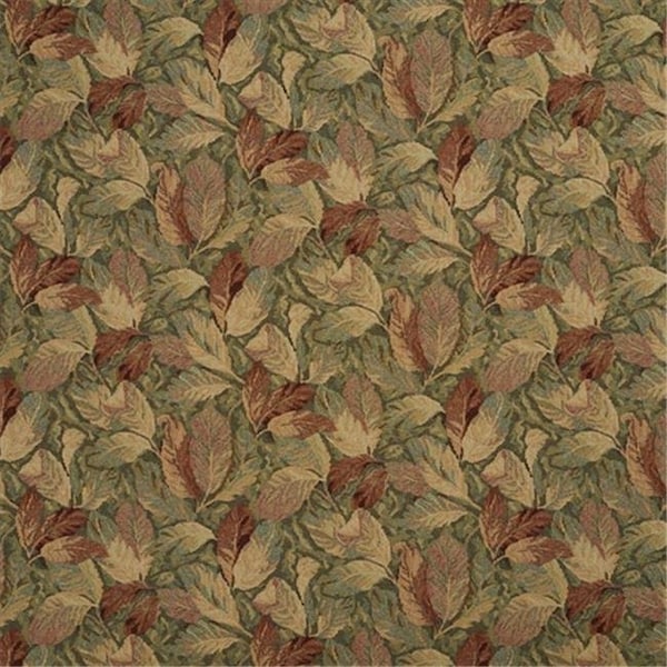Designer Fabrics F935 54 in. Wide Burgundy And Green; Floral Leaves Tapestry Upholstery Fabric F935 - main